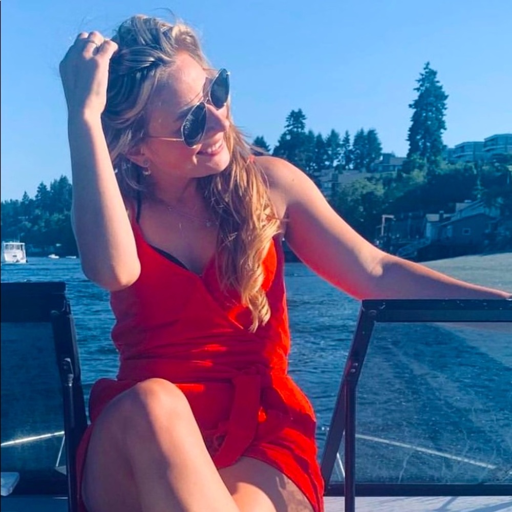 Red Orange Romper by Billabong